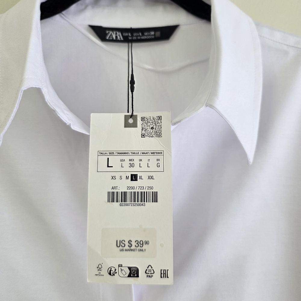 Zara Classic White Button Down Shirt - Picture 3 of 5